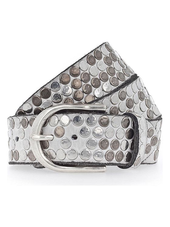 b.belt Bælte i læder med nitter