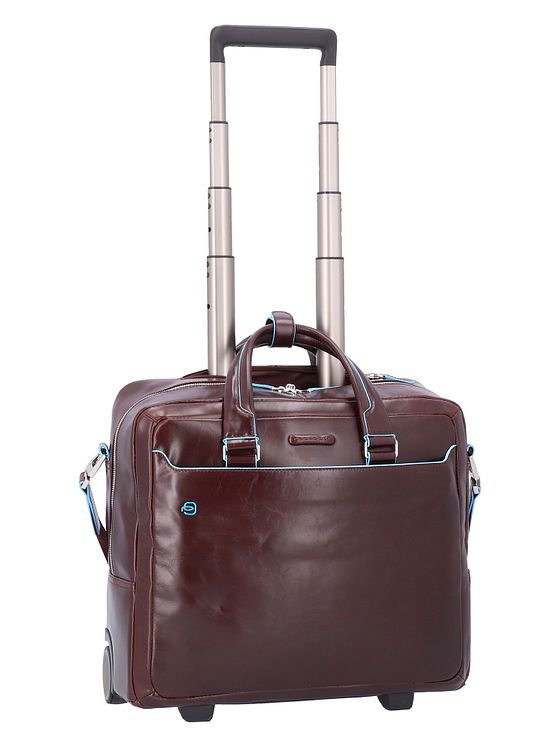 Piquadro Blue Square 2-hjulet business-trolley i læder med 36 cm rum til bærbar computer Piquadro Blue Square 2-hjulet business-trolley i læder med 36 cm rum til bærbar computer