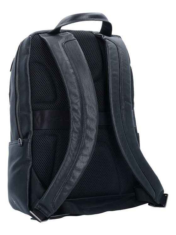 Piquadro Sort firkantet rygsæk i læder 39 cm rum til bærbar computer Piquadro Sort firkantet rygsæk i læder 39 cm rum til bærbar computer