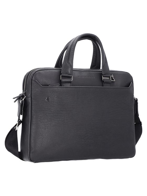 Piquadro Sort firkantet dokumentmappe i læder 40 cm