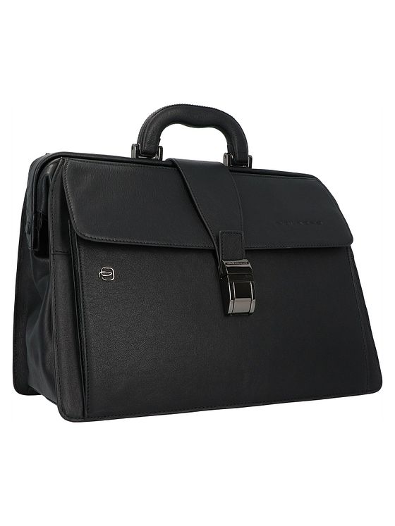 Piquadro Sort firkantet dokumentmappe i læder 37 cm Piquadro Sort firkantet dokumentmappe i læder 37 cm