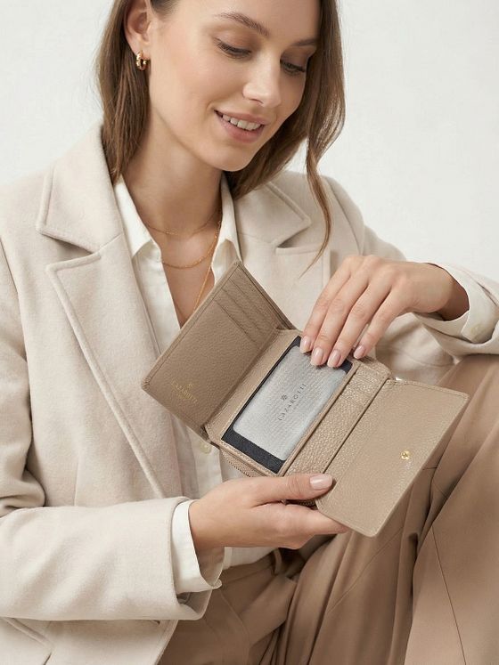 Lazarotti Bologna Kožená peněženka na zip Kožená 12 cm