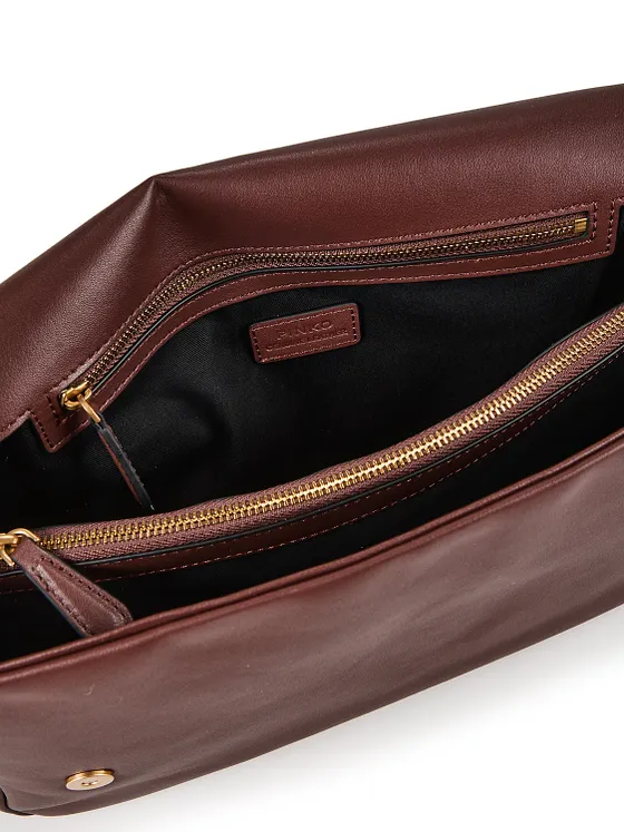PINKO Click Soft Classic Bolsa de hombro Piel natural 32 cm PINKO Click Soft Classic Bolsa de hombro Piel natural 32 cm