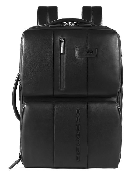 Piquadro Urban-rygsæk i læder med 44 cm rum til bærbar computer
