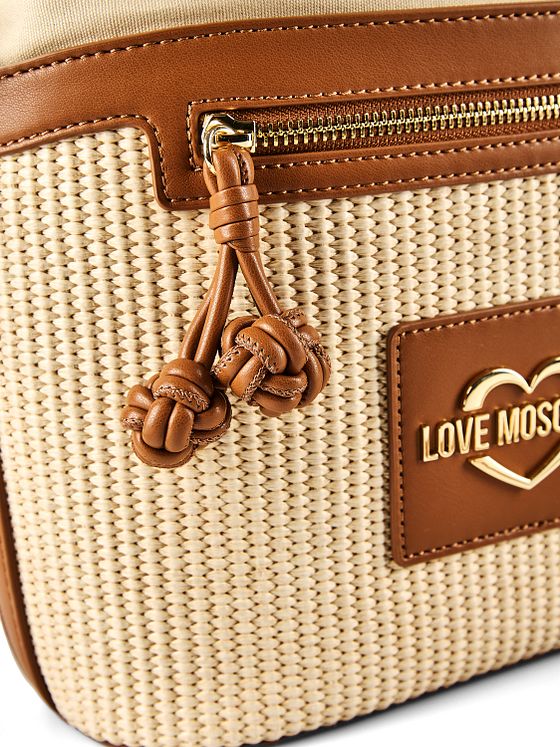 Love Moschino Straw Chic Taška na šňůrku 24 cm