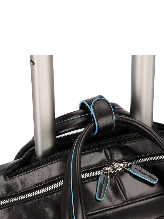 Piquadro Blue Square 2-hjulet business-trolley i læder med 36 cm rum til bærbar computer