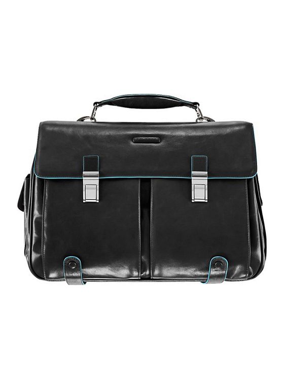 Piquadro Blå firkantet dokumentmappe i læder 43 cm rum til bærbar computer Piquadro Blå firkantet dokumentmappe i læder 43 cm rum til bærbar computer