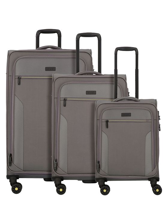 d & n Travel Line 9704 4 hjul Kuffert 3-delt med strækfold