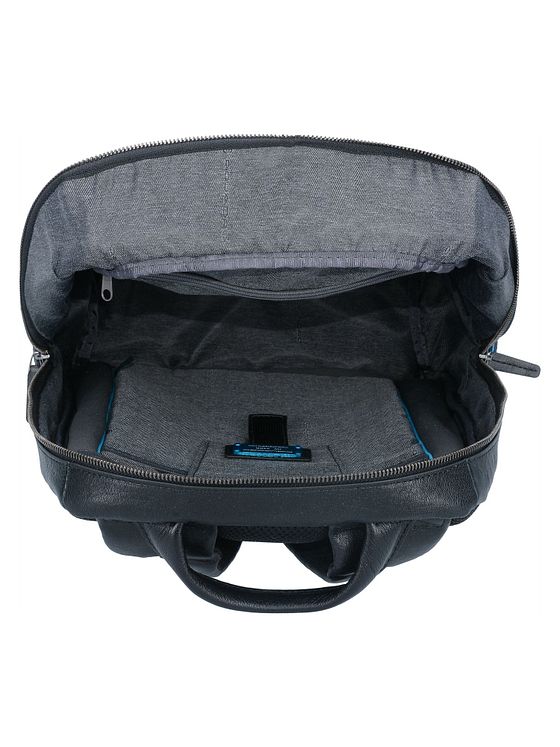 Piquadro Sort firkantet rygsæk i læder 39 cm rum til bærbar computer Piquadro Sort firkantet rygsæk i læder 39 cm rum til bærbar computer