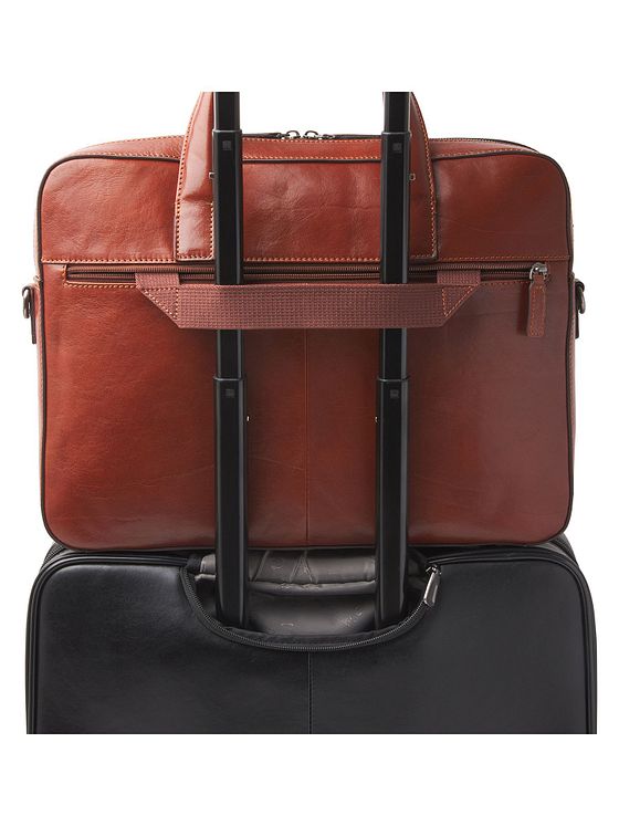 Castelijn & Beerens Kožená aktovka Ted 41 cm s přihrádkou na notebook