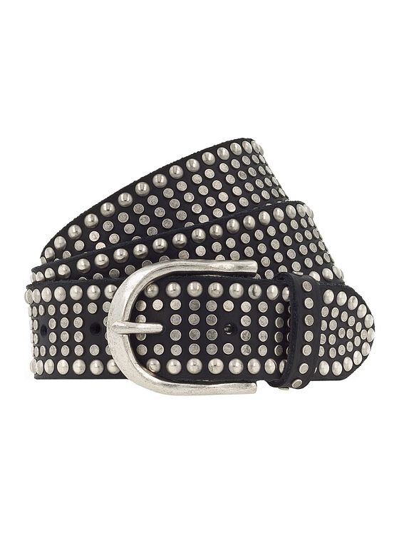 b.belt Riva-bælte i læder med nitter