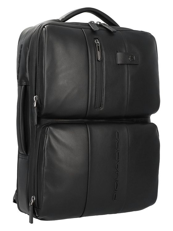 Piquadro Urban-rygsæk i læder med 44 cm rum til bærbar computer