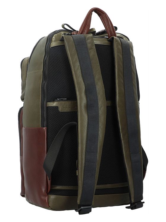 Piquadro Harper-rygsæk i læder med 48 cm rum til bærbar computer