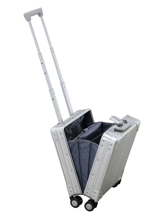 Aleon Business-kabinväska med 4-hjulig konstruktion i Aluminium, 42 cm, med fack för bärbar dator