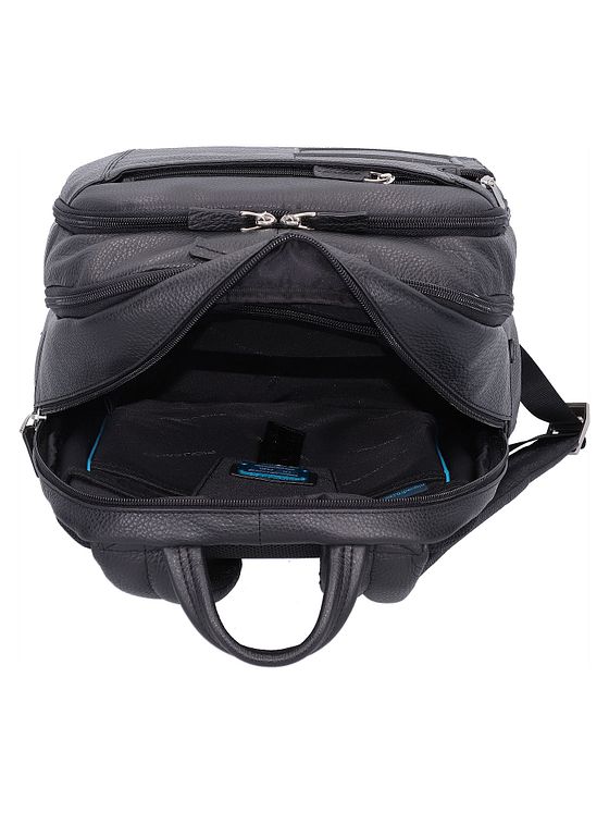 Piquadro Vibe-rygsæk i læder 43 cm med rum til bærbar computer Piquadro Vibe-rygsæk i læder 43 cm med rum til bærbar computer