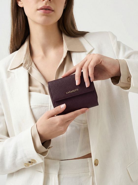 Lazarotti Bologna læderpung med lynlås læder 12 cm