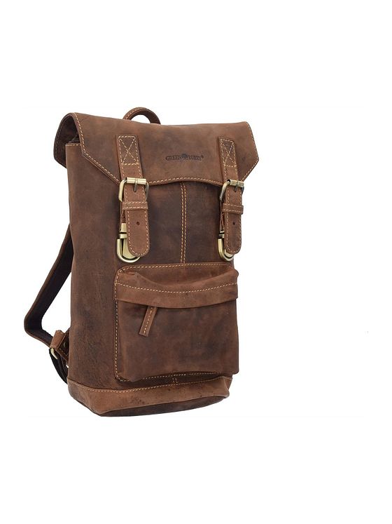 Greenburry Vintage-rygsæk i læder med 42 cm rum til bærbar computer