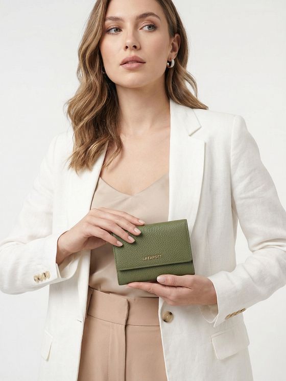 Lazarotti Bologna Kožená peněženka XL s přihrádkou na zip kůže 14 cm