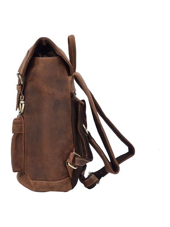 Greenburry Vintage-rygsæk i læder med 42 cm rum til bærbar computer