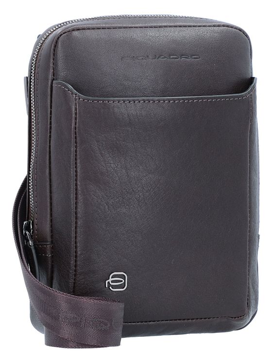 Piquadro Sort firkantet skuldertaske i læder 17 cm