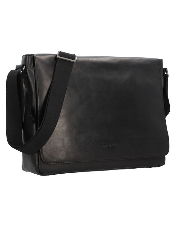 Greenburry Pure Black Messenger-taske Læder 37 cm