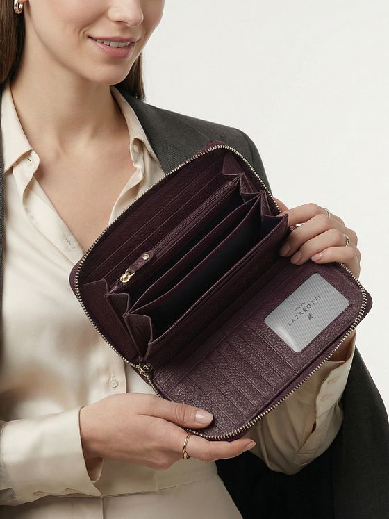 Lazarotti Bologna Leather XL dvojitá peněženka se zipem RFID Leather 20 cm