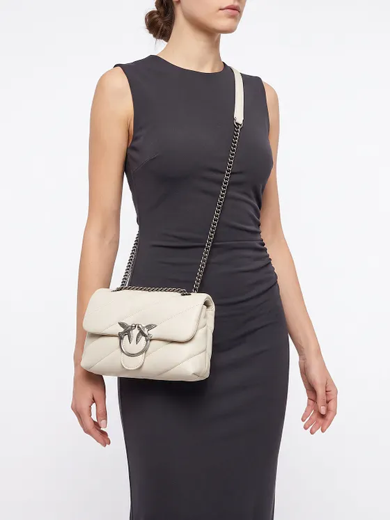 PINKO Love Puff Bolsa de hombro Piel natural 27 cm PINKO Love Puff Bolsa de hombro Piel natural 27 cm