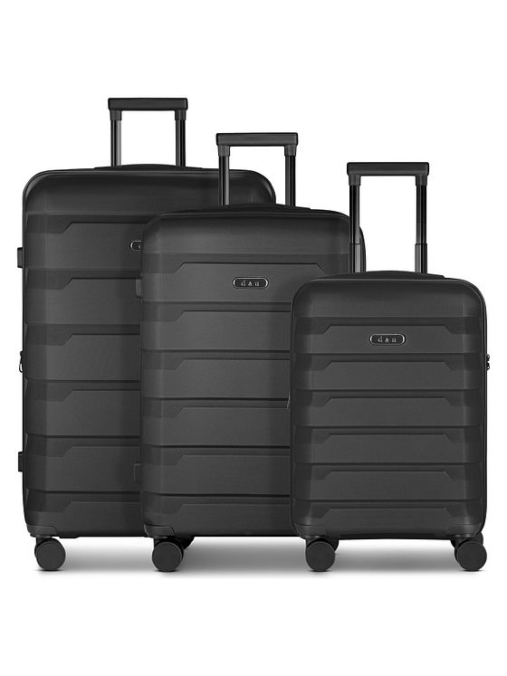 d & n South Dakota 4 hjul Kuffert 3-delt med strækfold