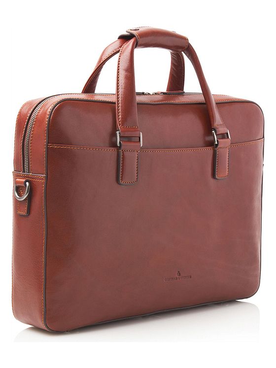 Castelijn & Beerens Kožená aktovka Ted 41 cm s přihrádkou na notebook