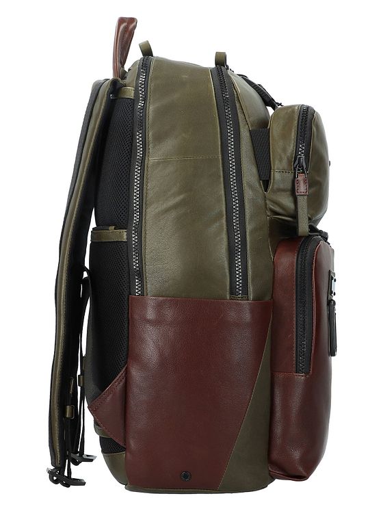 Piquadro Harper-rygsæk i læder med 48 cm rum til bærbar computer