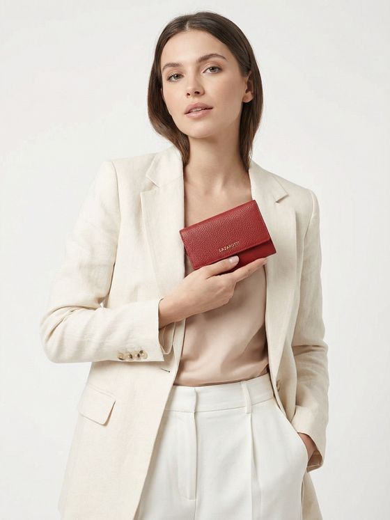 Lazarotti Bologna Kožená peněženka XL s přihrádkou na zip kůže 14 cm