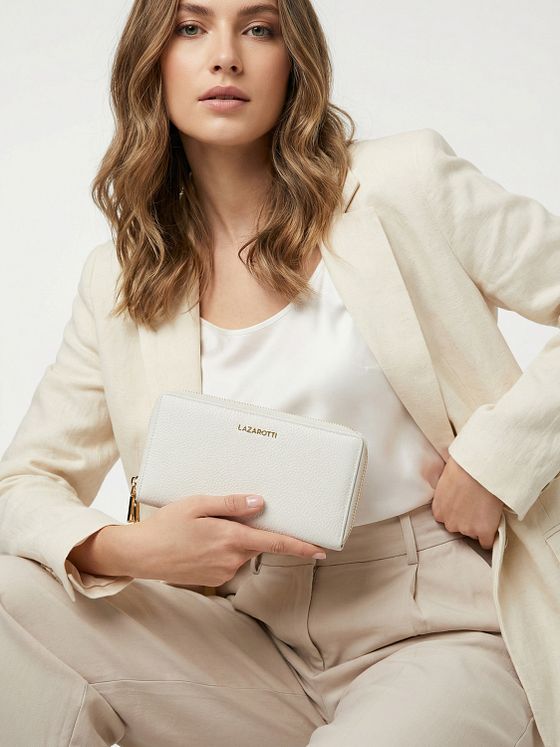 Lazarotti Bologna Leather XL Double Zip-Around Wallet RFID Leather 20 cm