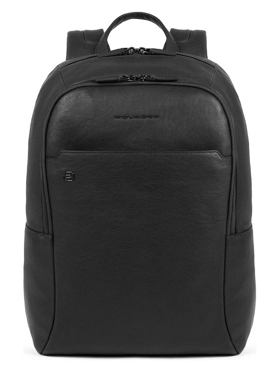 Piquadro Sort firkantet rygsæk læder 44 cm laptoprum Piquadro Sort firkantet rygsæk læder 44 cm laptoprum