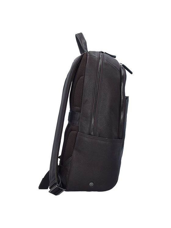 Piquadro Sort firkantet business-rygsæk læder 39 cm rum til bærbar computer