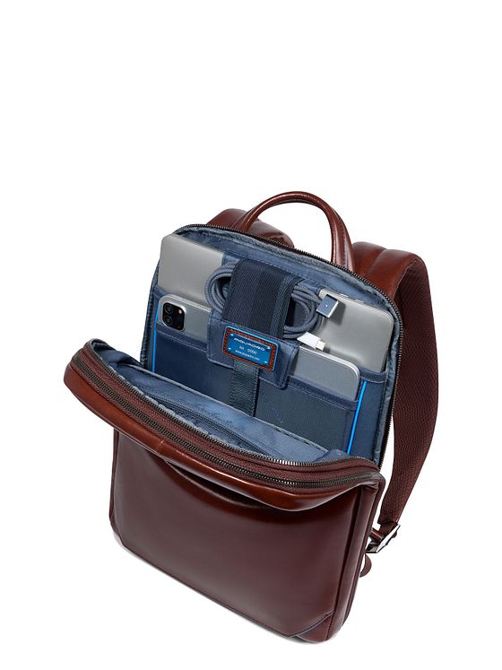 Piquadro Blue Square Daypack RFID-beskyttelse Læder 37 cm Laptoprum