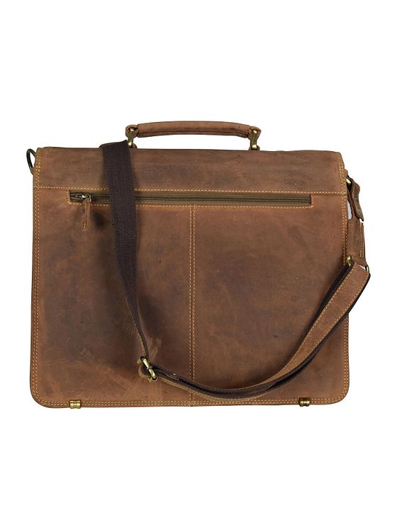 Greenburry Vintage dokumentmappe i læder med 40 cm rum til bærbar computer