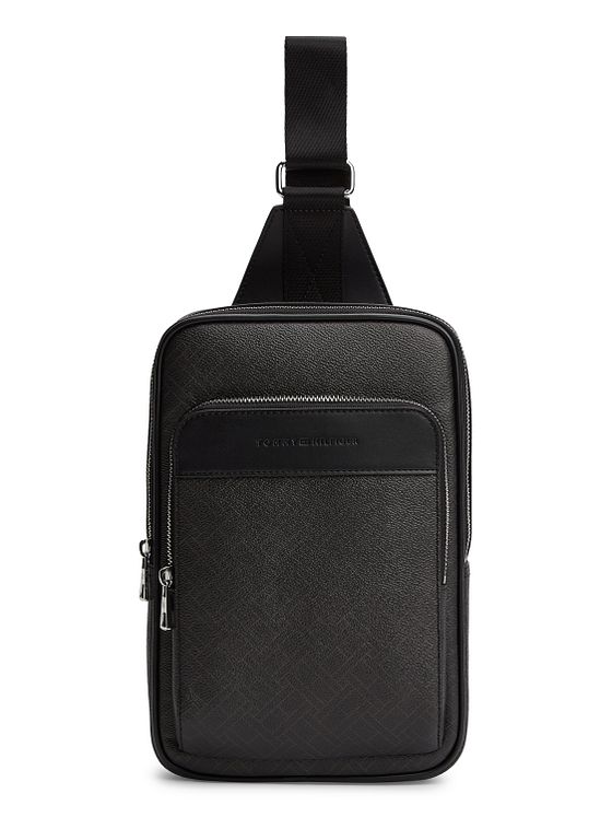 Tommy Hilfiger TH Flag Slingbag i læder 28 cm