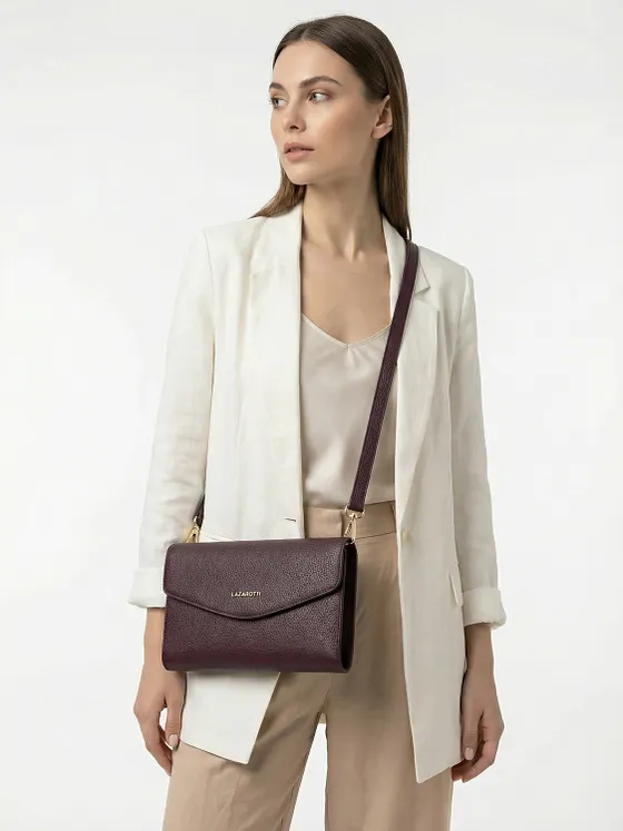 Lazarotti Bolsa de hombro de piel «Bologna» con correa para colgar, 23 cm Lazarotti Bolsa de hombro de piel «Bologna» con correa para colgar, 23 cm