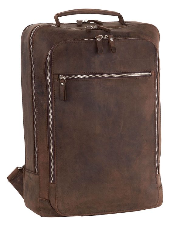 Leonhard Heyden Salisbury-rygsæk i læder med 42 cm rum til bærbar computer
