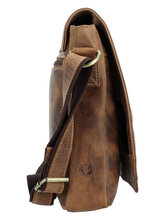 Greenburry Vintage messenger-skuldertaske i læder 33 cm