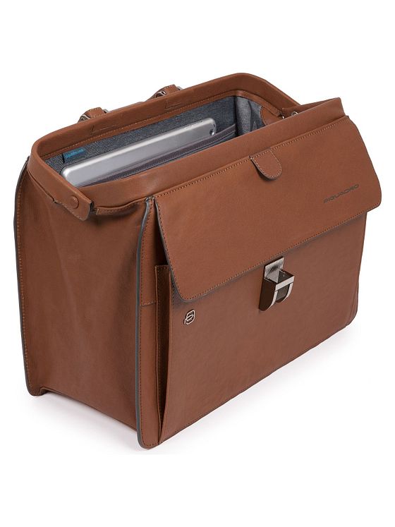 Piquadro Sort firkantet dokumentmappe i læder 37 cm