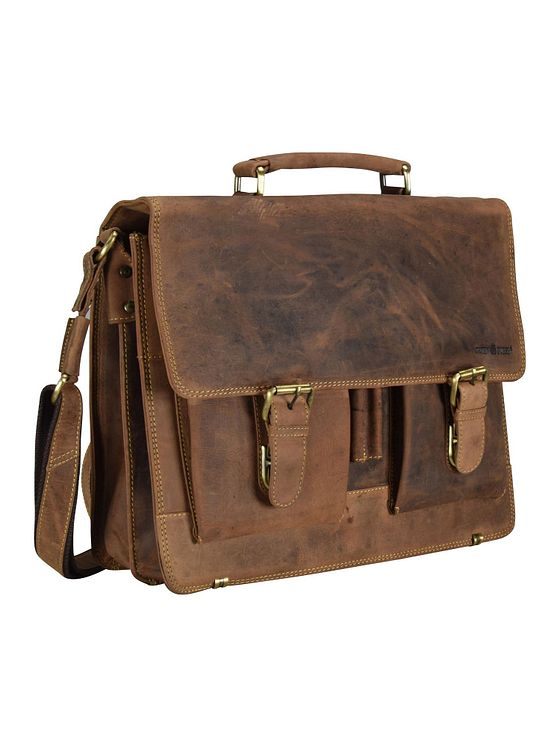 Greenburry Vintage dokumentmappe i læder med 40 cm rum til bærbar computer