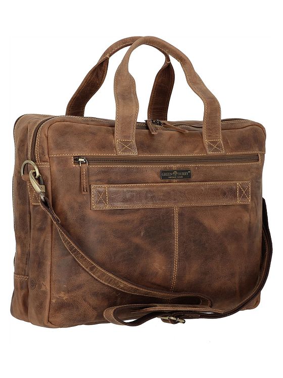 Greenburry Vintage dokumentmappe i læder 42 cm med rum til bærbar computer