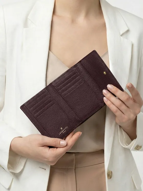 Lazarotti Bologna Leather XL-pung med lynlås hele vejen rundt, læder, 14 cm