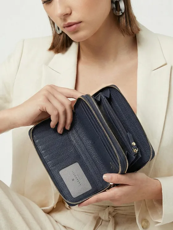 Lazarotti Kožená peněženka Bologna XL s dvojitým zipem kolem dokola, RFID, 20 cm