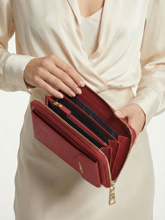 Lazarotti Bologna Leather Zip-Around Peněženka Pouzdro na mobilní telefon kožené 19 cm