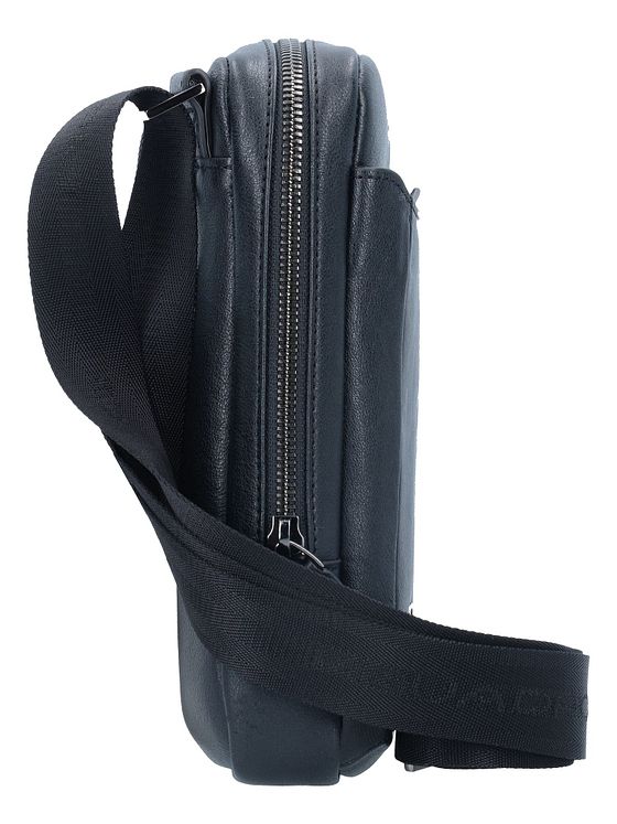 Piquadro Sort firkantet skuldertaske i læder 17 cm