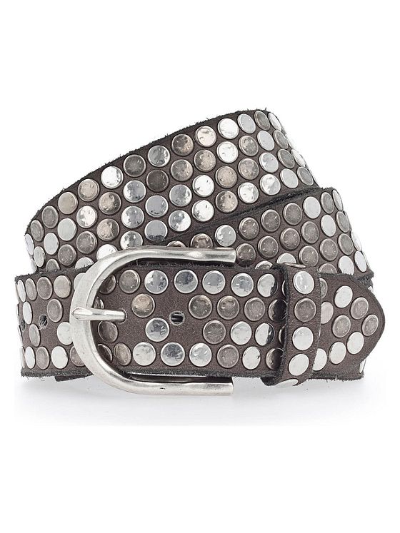 b.belt Bælte i læder med nitter