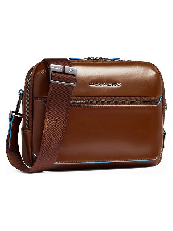 Piquadro Blue Square Skuldertaske RFID-beskyttelse Læder 25 cm