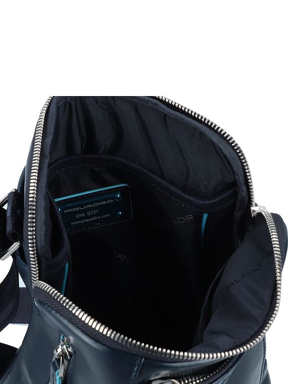 Piquadro Blå firkantet skuldertaske i læder 21 cm Piquadro Blå firkantet skuldertaske i læder 21 cm